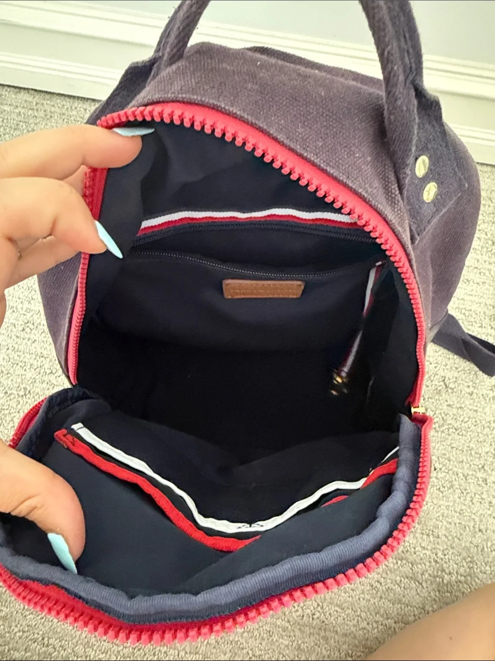 Tommy Hilfiger Navy & Red Canvas Backpack